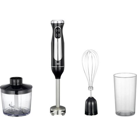 Melissa Set Frullatore Immersione 600W 3in1 Tritatutto Frusta Misurino Inox Nero (1/3)