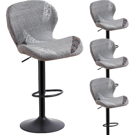 Housse de Tabouret de Bar Incurvé Extensible Housse de Tabouret de Comptoir avec Dossier Couverture de Tabouret Rotatif Chaise (1/5)