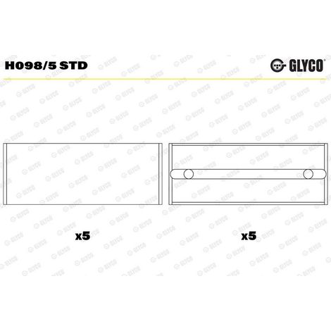 Coussinet de paliers de vilebrequin GLYCO H098/5 STD ARO 77 00 108 519