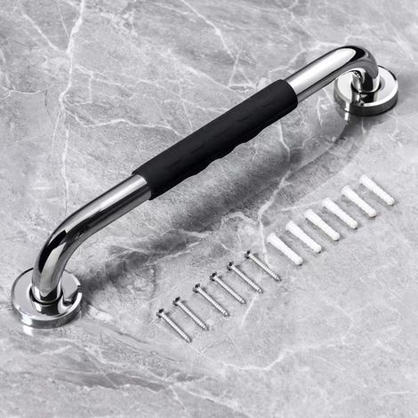 Haltegriff für Toilette, 30 cm rutschfester Haltegriff für Bad, Dusche, Badewanne, Duschgriff aus Edelstahl für Senioren/Menschen mit Behinderung/Kinder/Schwangere