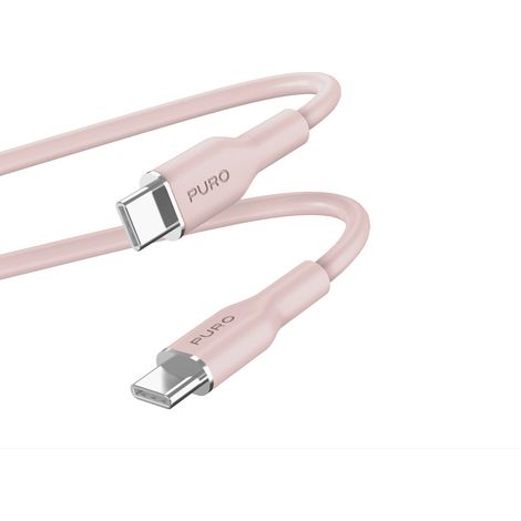 Puro kábel Soft Silicone Cable USB-C to USB-C 1.5m - Rose (1/2)