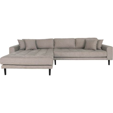 Lido Sofa Chaiselongsofa links gewendet 4 Kissen braun.