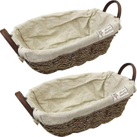 Panier tressé en corde de chanvre (2 pièces) (1/3)