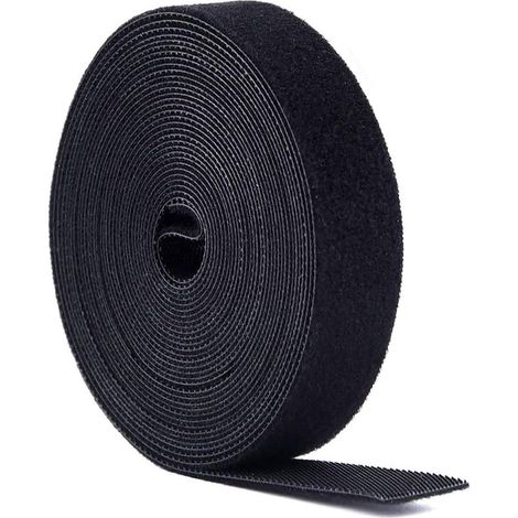 Attache de Cable, 10m×1.5cm de Large Attaches de Jardin pour Plantes Bande de Fixation Réutilisable, pour Plantes Grimpantes, Sangle de Cable Facile à Couper pour Maison Bureau Jardinage (Noir) (1/5)