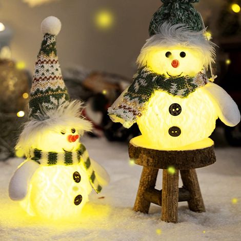 LED-Schneemann, 2 Stück leuchtende Schneemänner, leuchtende Weihnachtsdekoration, Weihnachtsdeko, für Weihnachts- und Tischdekoration (1/5)
