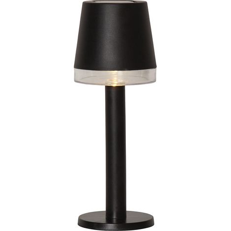 Star Trading Lampe de table Parvus, solaire, décoration de table, lampe de table, noir, capteur crépusculaire, extérieur, blanc chaud, 21 cm