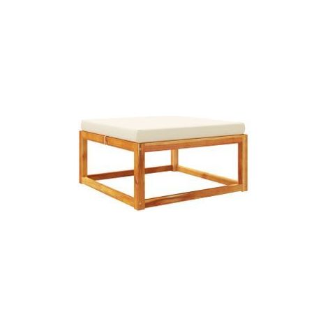 Repose-pied de jardin avec coussins bois massif d'acacia (1/5)