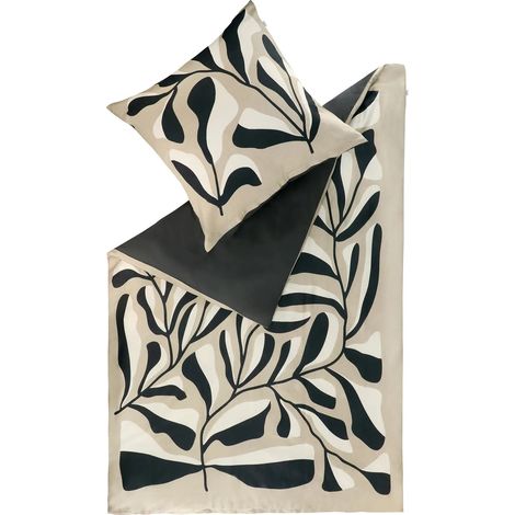 [GEBRAUCHT] B-Ware Schöner Wohnen Bettwäsche Garnitur Bettbezug Plant Anthrazit 155 X 220 Cm