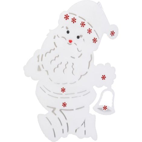 Statuetta di Babbo Natale in schiuma illuminata con 10 LED, bianca, a batteria (1/3)