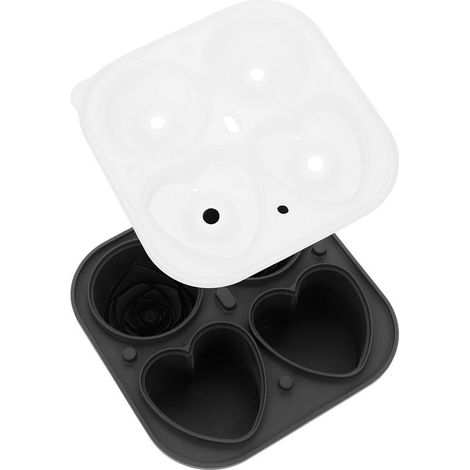 à Glaçons en Silicone Portable Forme Cœur et Rose, Facile Nettoyer, (1/5)