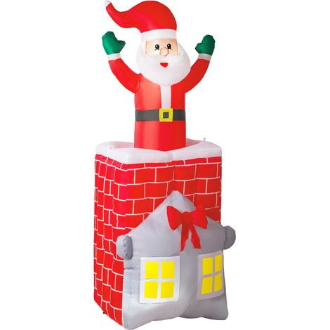 LED, Père dans la cheminée, soufflants, Décor gonflable de Noël (1/5)