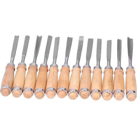 12-teiliges Stechbeitel-Set für die Holzbearbeitung, Drechsel- und Schnitzwerkzeuge, 8-Zoll-Holzbearbeitungszubehör (1/5)
