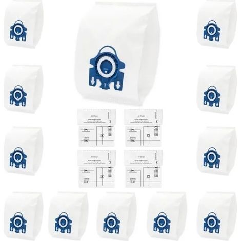 12 sacs d'aspirateur avec 4 filtres, pour aspirateurs Miele GN 3D Classic C1 Complete C2 C3, S2000, S5000 et S8000, Sacs à (1/5)