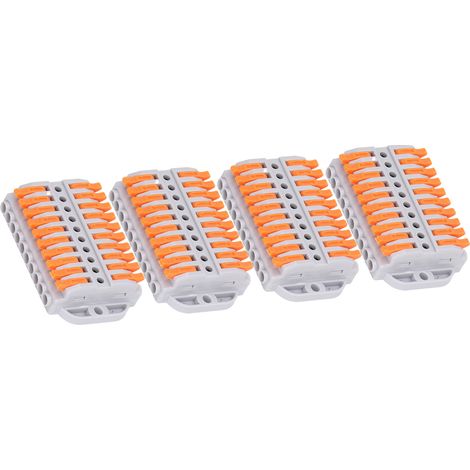 Lot de 4 connecteurs de fils conducteurs 223-10P bornes à levier raccordement rapide pour dérivation electrique ABS cuivre (1/5)