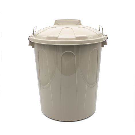 Cubo basura plastico comunidad con tapa 21 Litros Beige (1/4)