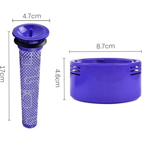 Pré-filtre et Filtre Dyson de rechange HEPA compatible pour aspirateurs Dyson V7, V8 + brosse de nettoyage HOBBYTECH (1/3)