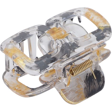Pince à cheveux résine colorée, forte tenue, barrette crantée pour cheveux fins et épais, lot de clips, cadeau idéal, gris. (1/5)