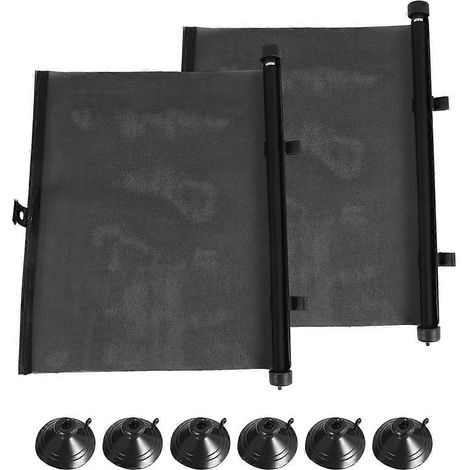 Lot de 2 pare-soleil rétractables de 40 x 45 cm pour voiture, protection solaire latérale. (1/5)