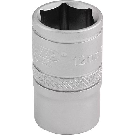 Draper 16537 - Chiave a bussola metrica a 6 punti, attacco quadro da 3/8", misura 12 mm, blu