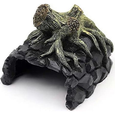 Cachette pour reptiles en imitation pierre et résine, cachette pour tortues cavernicoles, refuge pour reptiles prenant un bain de soleil, habitat pour dragon barbu, tortue terrestre, cachette pour léz (1/4)