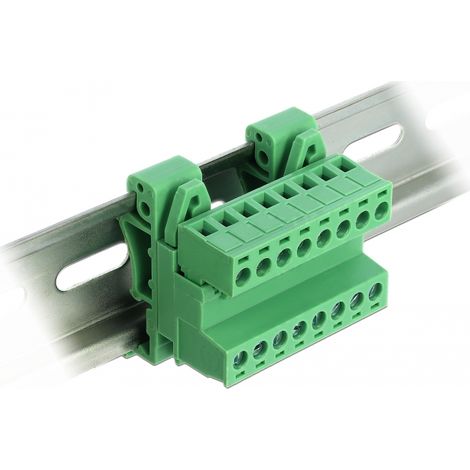 Delock Juego de bloques de terminales para riel DIN 8 pin con paso de 5,08 mm en Ã¡ngulo