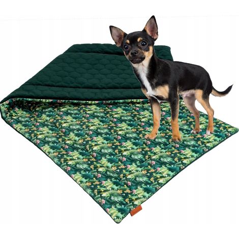 Matelas fin pour cage à chien MAT 140x70 cm, motif jungle verte (1/5)