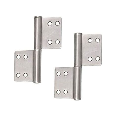 4x Stainless Steel Hinges, Perfect for Indoor and Outdoor Use - Stable Hinges for Metal and Wooden Doors (1/4)