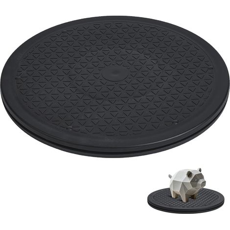 1 plateau tournant rotatif - 30,5 cm de diamètre - Noir - Plateau tournant portable pour moniteur, scanner 3D Lazy Susan, numérisation facile des petits et moyens objets (1/5)