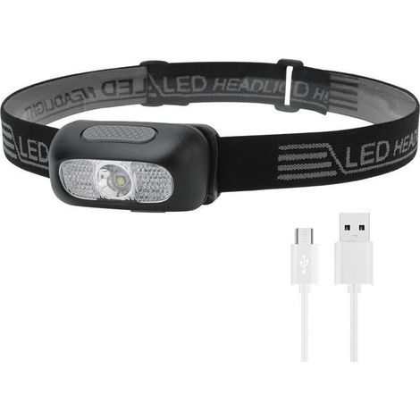 Phare LED super potente, supporta 5 modalità di illuminazione e modalità di luce rosso, acqua-valutazione di resistenza di IPX5, torcia elettrica ricaricabile, hands-free e portatile, adatto per la pe (1/5)