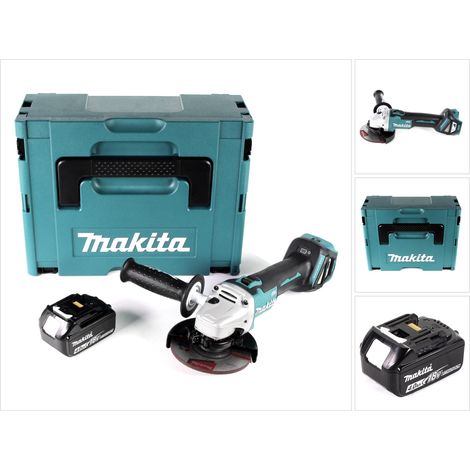 Amoladora angular sin cable Makita DGA 511 M1J 18V 125mm sin escobillas + 1x batería 4,0Ah + Makpac - sin cargador