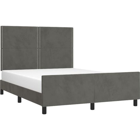 Giroletto senza Materasso Grigio Scuro 140x190 cm Velluto vidaXL (1/4)