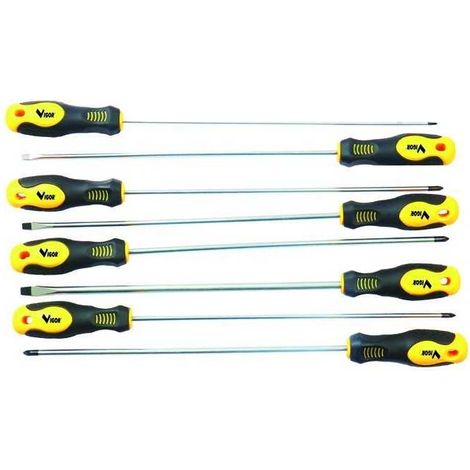 Série de tournevis Vigor Extra-long, 8 pièces