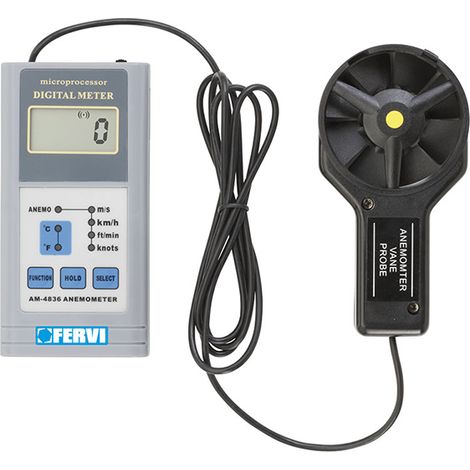 Anemometro digitale per misurazione velocità dell'aria e temperatura FERVI A005