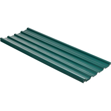 Lot de 12 panneaux en acier galvanisé Résistant aux Intempéries, vert, dim. d'un panneau 129L x 45l cm