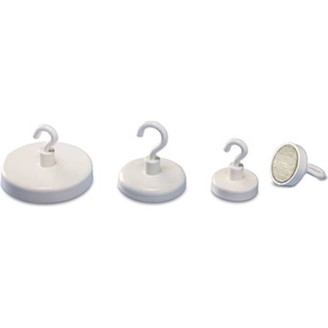 magnetoplan Magnete a gancio (Ø) 47 mm tondo, con gancio Bianco 1 pz. 52647 (1/5)