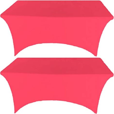 Lot de 2 paquets de 6 pieds Fuchsia Spandex Tablecloth Stretch Fitted Table Cover for Rectangular Table Event, Wedding, Banquet and Parties (1/5)