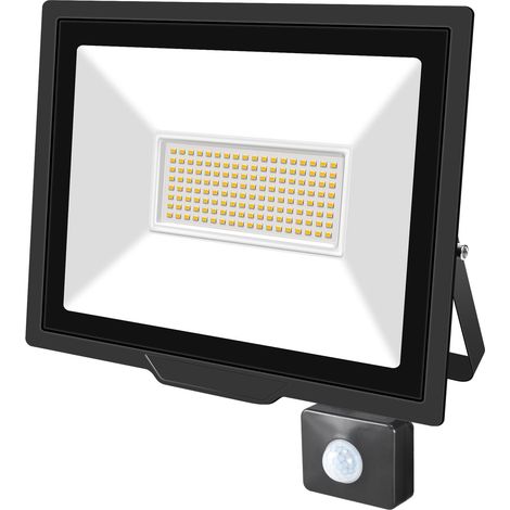 Projecteur LED Exterieur,100W Projecteur Avec Détecteur de Mouvement 1 pièce,Blanc Chaud LED Spot Extérieur avec Détecteur IP66 Etanche pour Jardin Patio Garage Entrée