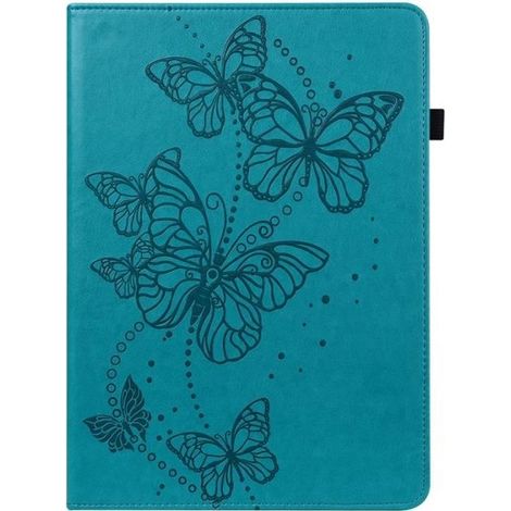 Coque Samsung Galaxy Tab S2 9.7 SM-T810 T815 , avec Support Antichocs Protection Etui Housse Tablette - Papillon bleu ABX (1/4)