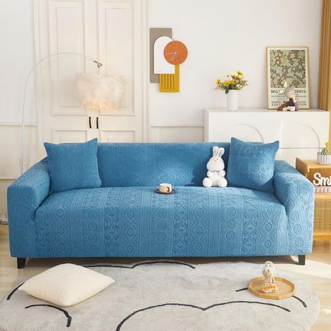 Housse extensible grande taille 305–350 cm pour canapé 5 places – Jacquard souple et résistant aux griffures de chat, protection du canapé (1/5)