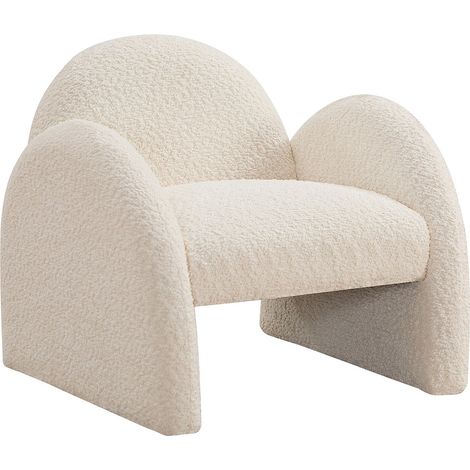 Poltroncina per bambini in tessuto bouclette beige - MOSALO
