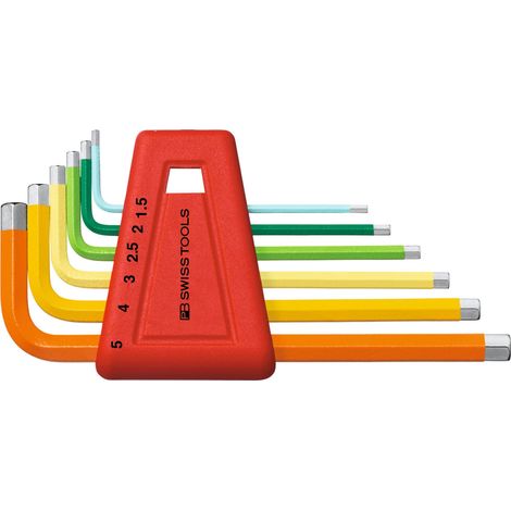 PB Swiss Tools Sechskant-Winkelschraubendreher-Satz, pulverbeschichtet, 6-teilig (1/2)