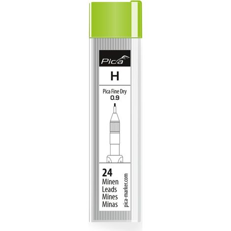 PICA 0,9 mm H Fein-Trockengraphit-Minensatz – 24 Stück in Blisterverpackung