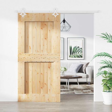 vidaXL Porta scorrevole Naturale e Bianco 100 x 210 cm
