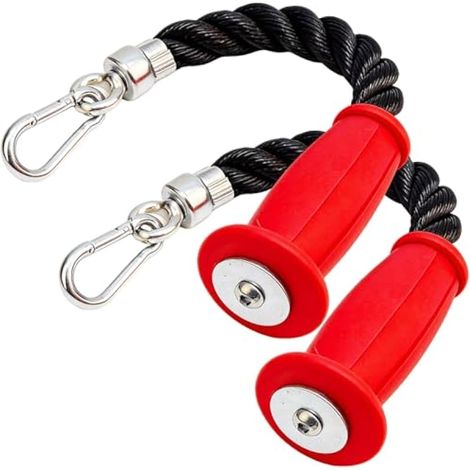 Corde Triceps Accessoire Cable, Lot de 2 Orde de Triceps à Une Main Corde D'entranement pour Triceps Accessoire Aide la Traction Machine à Cable pour Salle de Sport Home Gym (1/5)