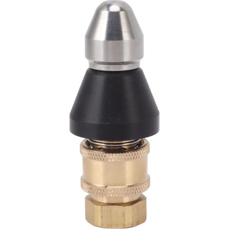 1 Buse De Nettoyage D'Égout, Acier Inoxydable, Jet Rotatif, Connecteur 6,35 Mm, Filetage G1/4, Pour Débouchage Canalisations (1/5)
