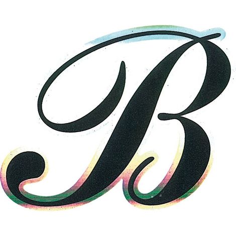 Adesivo Monogramma Lettera B, Nero Metallescente (1/2)