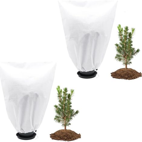 2pc Hivernage Plante, Toile Protection 60x80cm, Cordon Serrage, Polypropylène, Jardin Extérieur (1/5)