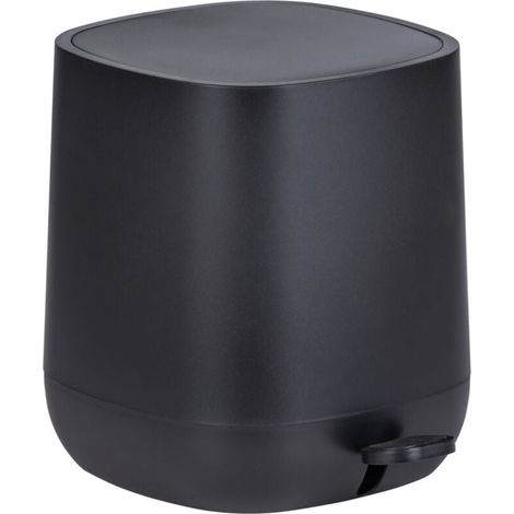 Davos Design-Treteimer mit Soft-Close-Mechanismus, kleiner 5-Liter-Badezimmereimer, Kunststoff, 23,5 x 26 x 27,5 cm, schwarz (1/3)