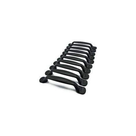 Packung mit 10 schwarzen 128-mm-Griffen für Küchenschranktüren, Kleiderschränke, Schubladen und Schlafzimmermöbel. (1/5)