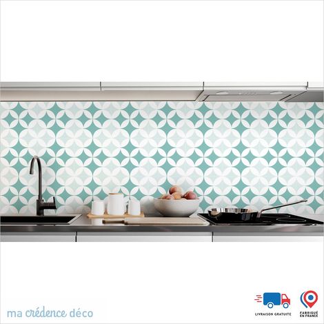 Crédence : Rosaces et couleurs - Couleur Vert pastel - Alu composite - 60 - 120 (1/3)